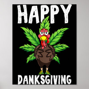 Poster Action de grâce Herbe Bonne Danksgiving Dinde