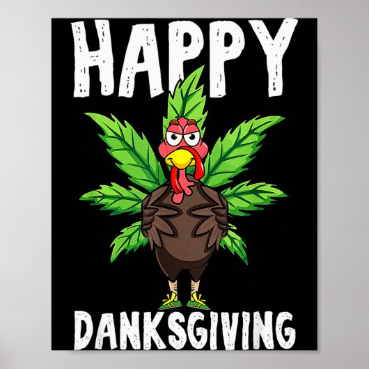 Poster Action de grâce Herbe Bonne Danksgiving Dinde (Devant)