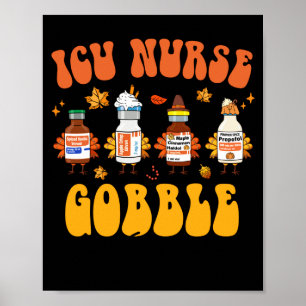 Poster Action de grâce Infirmière en soins intensifs Trou