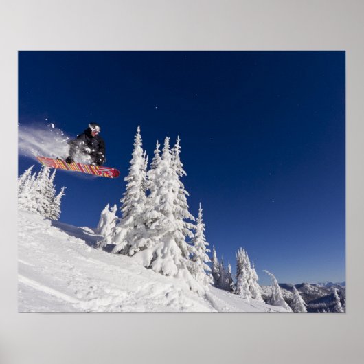 Poster Action de snowboard à Whitefish Mountain Resort (Devant)