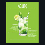Poster Actualiser la recette Mojito<br><div class="desc">Transportez-vous vers les tropiques avec cette recette rafraîchissante de Mojito. Fabriqué avec du rhum blanc, du jus de citron vert frais et des feuilles confits de menthe, ce cocktail classique est un parfait équilibre entre les saveurs sucrées, acides et à la menthe. Coupé d'eau de soude et garni de tranches...</div>