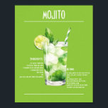 Poster Actualiser la recette Mojito<br><div class="desc">Transportez-vous vers les tropiques avec cette recette rafraîchissante de Mojito. Fabriqué avec du rhum blanc, du jus de citron vert frais et des feuilles confits de menthe, ce cocktail classique est un parfait équilibre entre les saveurs sucrées, acides et à la menthe. Coupé d'eau de soude et garni de tranches...</div>