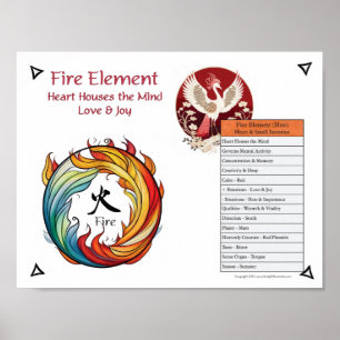 Poster Acupuncture de l'élément Feu