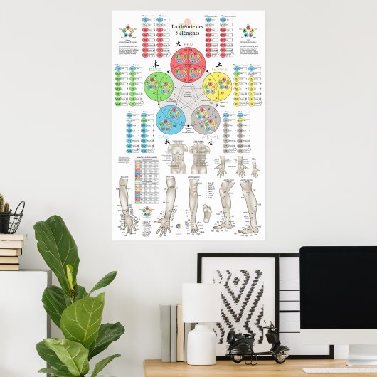 Poster Acupuncture des Cinq Éléments Française (Bureau à domicile)