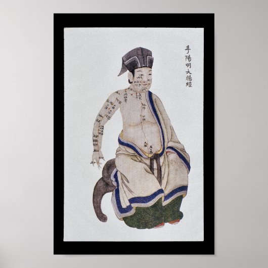 Poster Acupuncture Grand Intérieur Méridien Main Yangming (Devant)