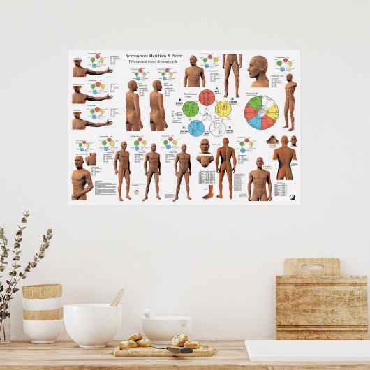 Poster Acupuncture Meridian Points and Pathways (Cuisine)