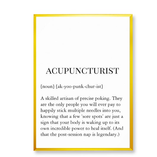 Poster Acupuncture Sore Spot Wall Art Acupuncturist chart
