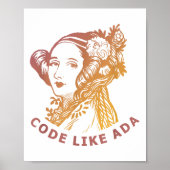 Poster Ada Lovelace Aube Dégradé Code Comme Ada (Devant)