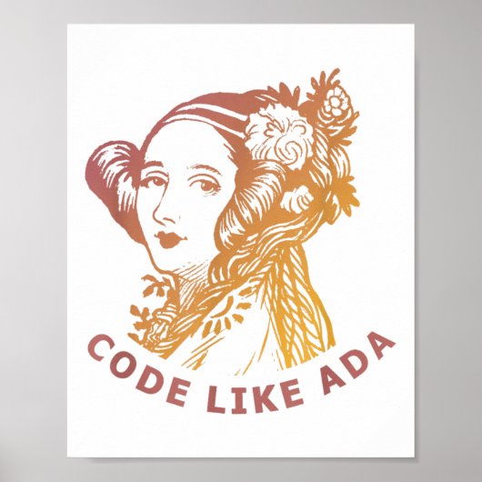 Poster Ada Lovelace Dawn Gradient Code Like Ada  (Devant)