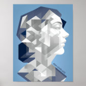 Poster Ada Lovelace Portrait Abstrait - Moteur analytique (Devant)