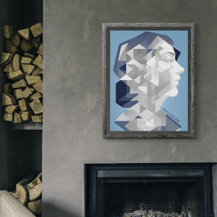Poster Ada Lovelace Portrait Abstrait - Moteur analytique