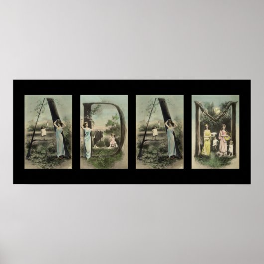 Poster ADAM Alphabet Lettre Nom Art (Devant)