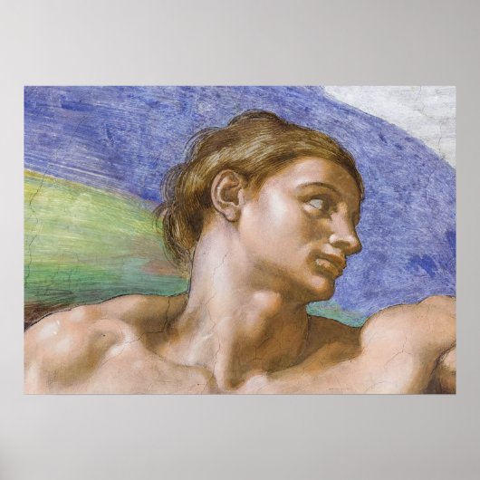 Poster Adam, Chapelle Sixtine par Michel-Ange (Devant)