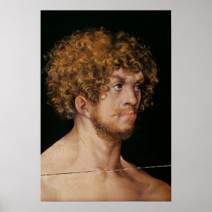 Poster Adam et Eve, détail de la tête d'Adam