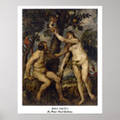 Poster Adam Et Eve Par Peter Paul Rubens (Devant)