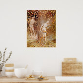 Poster Adam, Eve & Serpent dans le Jardin d'Eden par Blak (Cuisine)