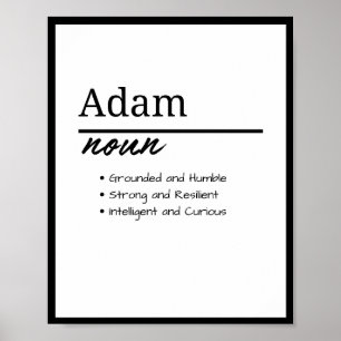Poster Adam, Garçon Définition Personnalisée Du Nom