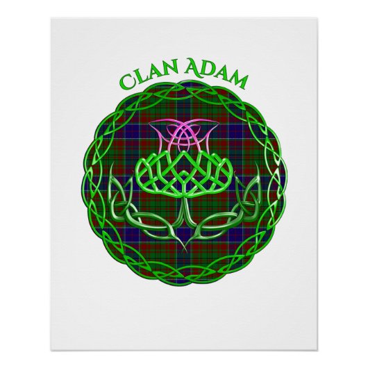 Poster Adam Scottish Tartan Celtic Thistle (Devant)