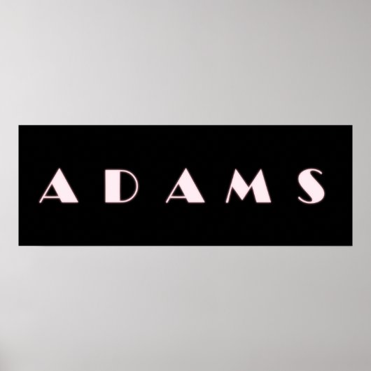 Poster ADAMS Alphabet Lettre Nom Art (Devant)