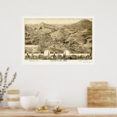 Poster Adams, MA Carte panoramique - 1882 (Cuisine)