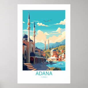 Poster Adana Turquie célèbres lieux de voyage