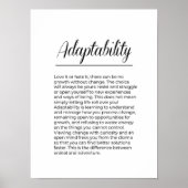 Poster ADAPTABILITÉ Inspiration Motivationnelle Mur Art (Devant)