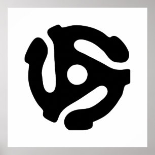 Poster Adaptateur vinyle de 7 pouces 45 tr/min insérez l'