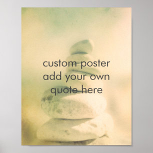 Poster add a quote rock cairn tranquil soft colors
