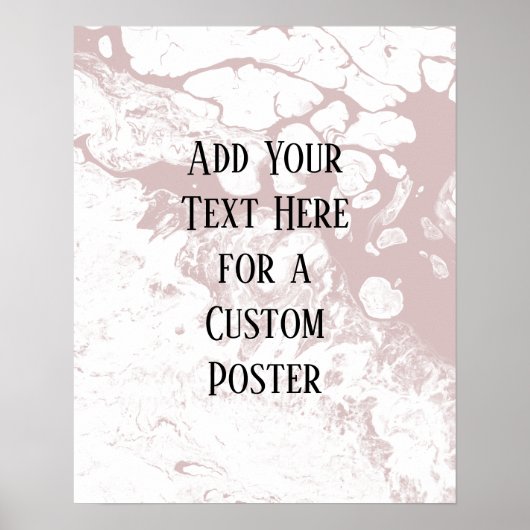 Poster Add Your Custom Text, White & Dusty Rose Marble (Devant)