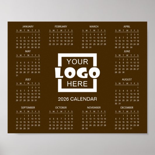 Poster Add Your Own Business Logo 2026 Calendar (Devant)