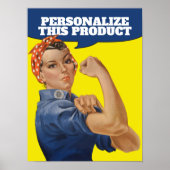 Poster Add Your own Text Rosie the Riveter Personalized (Devant)