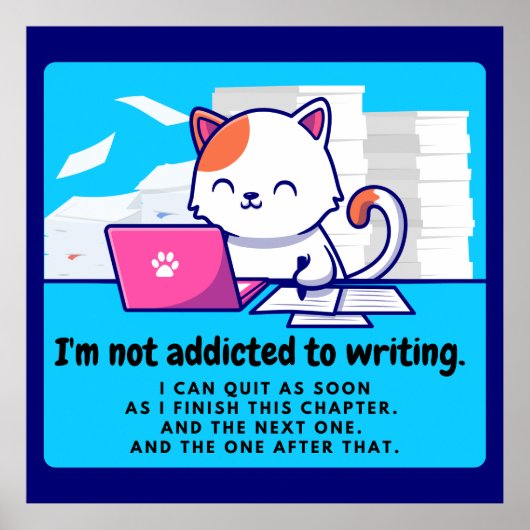 Poster Addicité à l'écriture : Le chickle d'écriture (Devant)