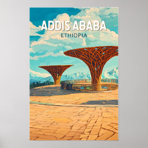 Poster Addis-Abeba Éthiopie Voyage Art Vintage