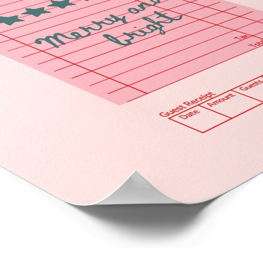 Poster Addition de Noël Vérification des invités Joyeux e (Coin)