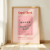 Poster Addition de Noël Vérification des invités Joyeux e