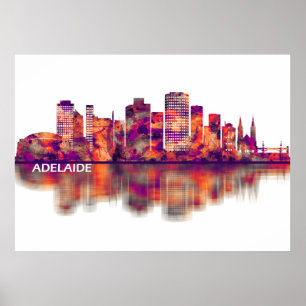 Poster Adelaide Australia Skyline