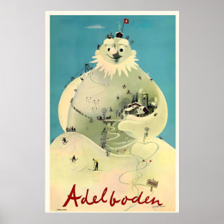 Poster Adelboden Suisse Suisse Bernois Ski Hiver