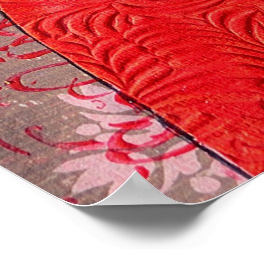 Poster : Adeline en robe rouge (Coin)