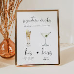 Poster ADELLA Minimalist Signature Boire Bar Mariage<br><div class="desc">Ce modèle de signalisation à boisson signature imprimable est doté d'une police manuscrite et d'un design moderne et minimaliste. L'aquarelle est faite à la main et 15 boissons populaires sont incluses dans cette liste. Cliquez sur le bouton "modifier en utilisant l'outil de conception" dans la section de personnalisation pour voir...</div>