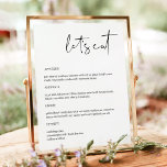 Poster ADELLA- Moderne minimaliste Dîners Menu<br><div class="desc">Ce menu comporte une police manuscrite pointue et un design minimaliste moderne. Modifiez facilement le libellé *most* pour répondre à vos besoins. Ce menu s'ajoute parfaitement à votre simple baby shower contemporain ou bohème, douche nuptiale, mariage, retraite ou tout autre événement ! Ce menu de table est composé d'une simple...</div>