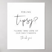 Poster ADELLA Moderne Sentiment Tipsy Sign, Tip Bartender (Devant)