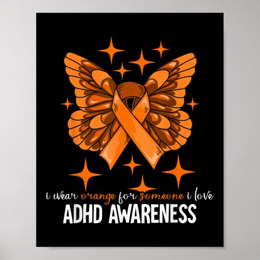 Poster Adhd Cadeau Uni-kids Adhd Sensibilisation - Noir, (Devant)