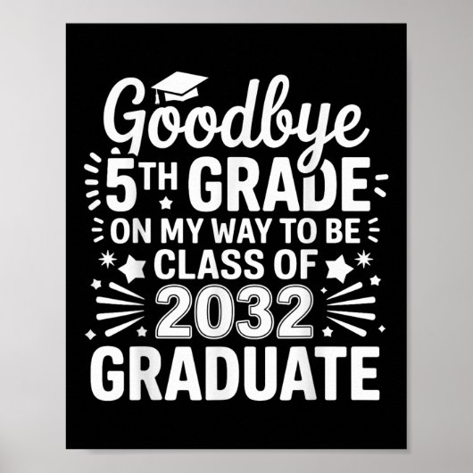 Poster Adieu 5e classe De 2032 Diplômé 5e année (Devant)