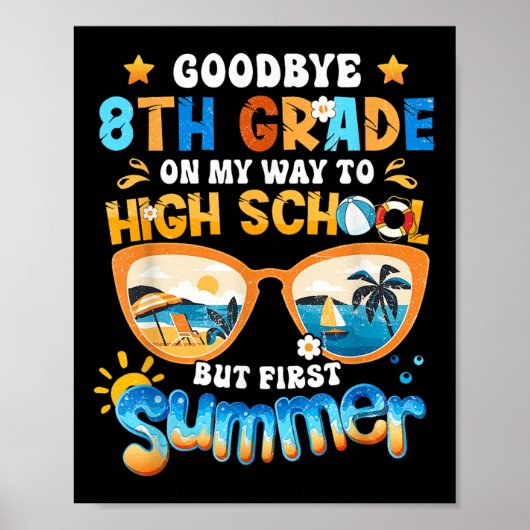 Poster Adieu 8e année sur le chemin du lycée mais Fir (Devant)