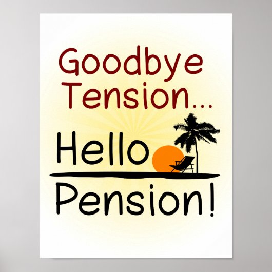 Poster Adieu Tension, Bonjour Pension Drôle Retraite (Devant)