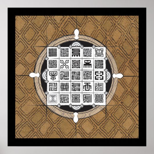 Poster Adinkra et l'arabe avec l'Arrière - plan de la Raf (Devant)