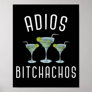Poster Adios Achos Funny Parti Mexicain Margarita Cinco D