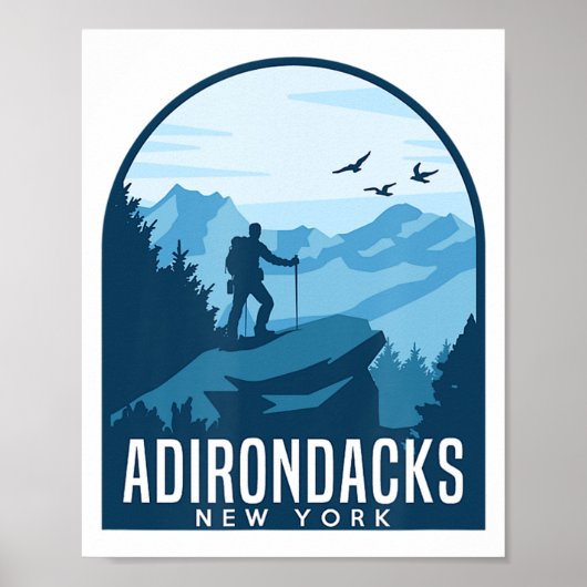 Poster Adirondack Mountain Escalade Randonnée Montagnard (Devant)