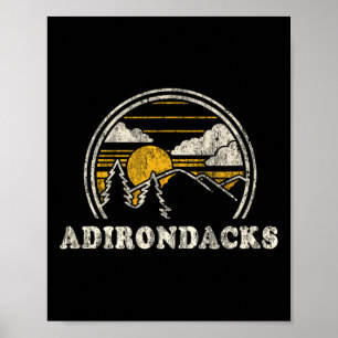 Poster Adirondacks New York Ny T Shirt Vintage Randonnée