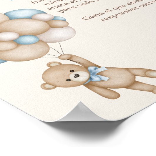 Poster Adivina la comida para Bebé Baby shower Garçon (Coin)